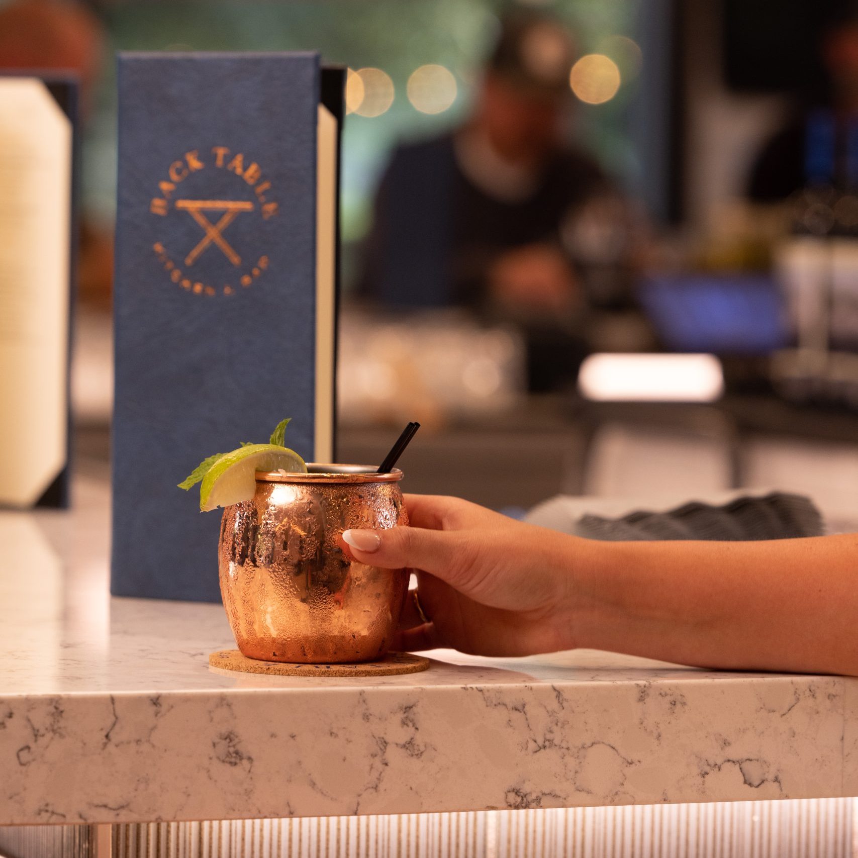 Image of a moscow mule at Back Table Kitchen & Bar bar.